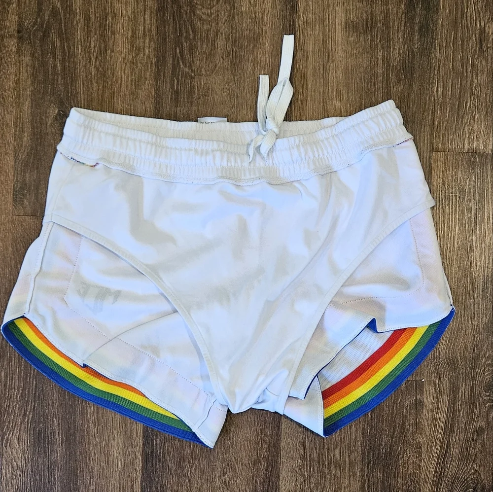 MCE Creations white pride shorts with liner - Picture 5 of 5